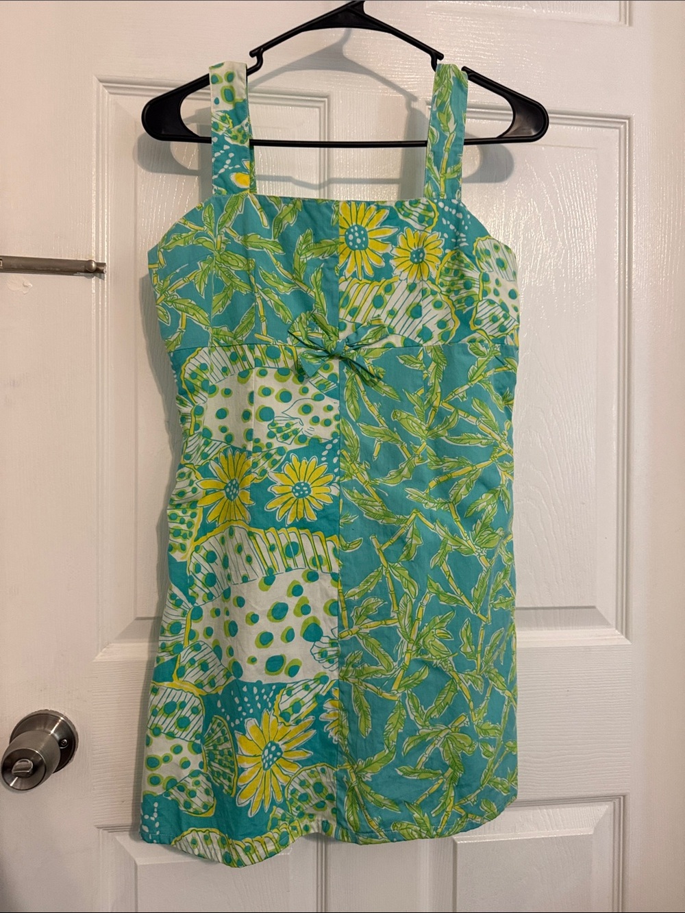 Very Vintage Lilly Pulitzer Turquoise & Yellow Floral Mini Dress size 4